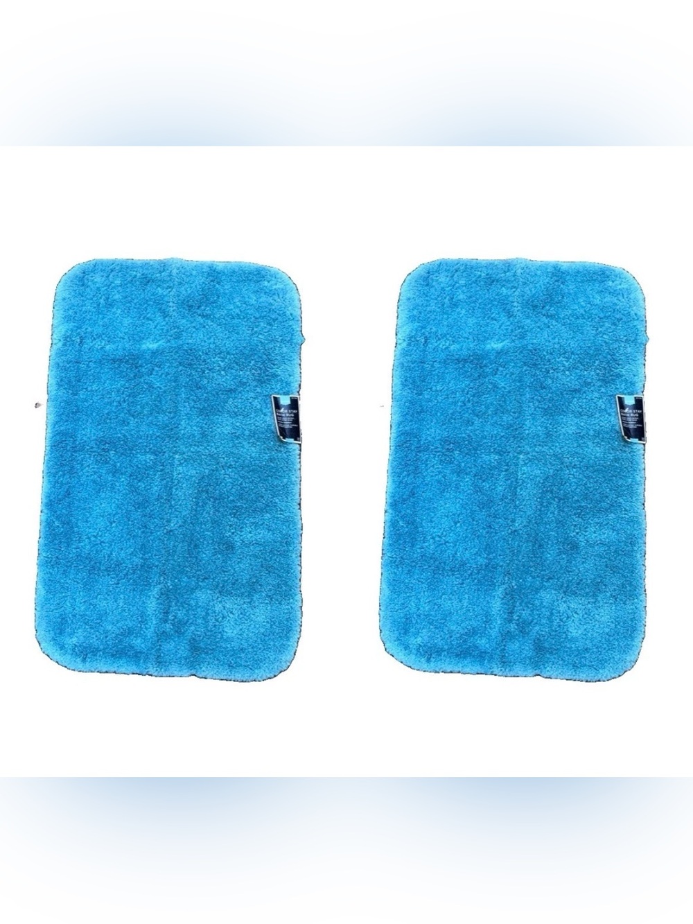 Set of 2 Plush Teal Blue Bath Rugs Non Slip Bathroom Mats 33x20 New